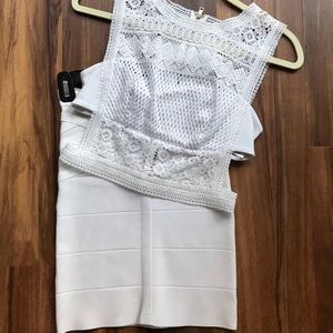 Bebe Crop top and midi skirt set